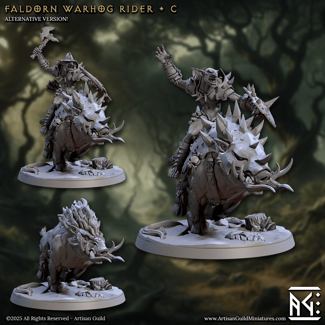 3D Printed Artisan Guild Faldorn Warhogs Riders Set Faldorn Hobgoblin Set 28mm 32mm