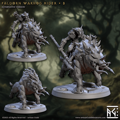 3D Printed Artisan Guild Faldorn Warhogs Riders Set Faldorn Hobgoblin Set 28mm 32mm