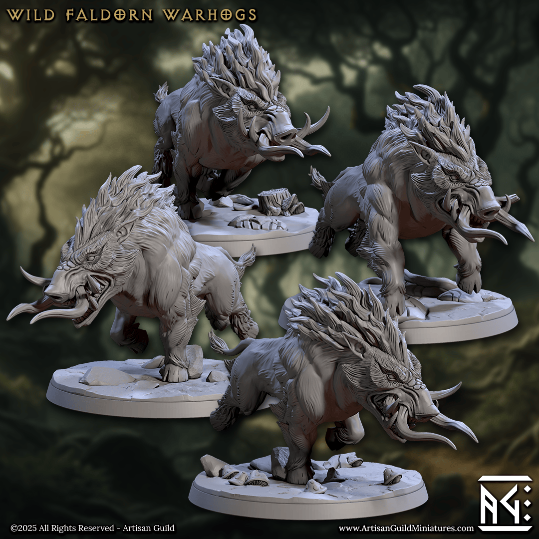 3D Printed Artisan Guild Faldorn Warhogs Riders Set Faldorn Hobgoblin Set 28mm 32mm