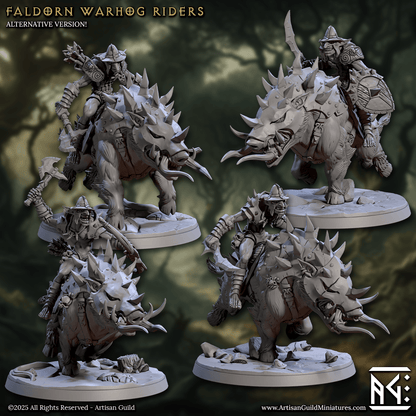 3D Printed Artisan Guild Faldorn Warhogs Riders Set Faldorn Hobgoblin Set 28mm 32mm