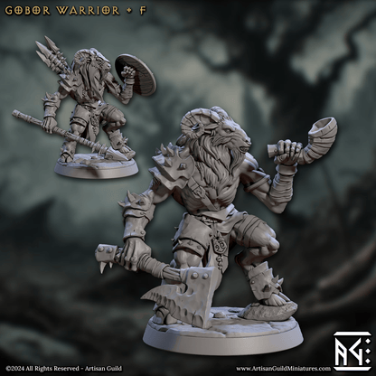 3D Printed Artisan Guild Gobor Warriors Set Rise of the Beastmen Set 28mm 32mm