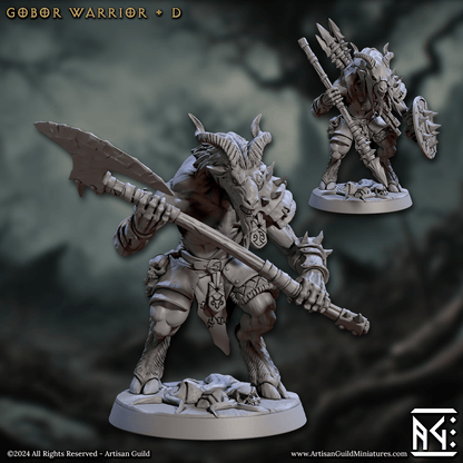3D Printed Artisan Guild Gobor Warriors Set Rise of the Beastmen Set 28mm 32mm