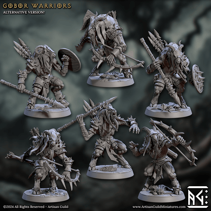 3D Printed Artisan Guild Gobor Warriors Set Rise of the Beastmen Set 28mm 32mm