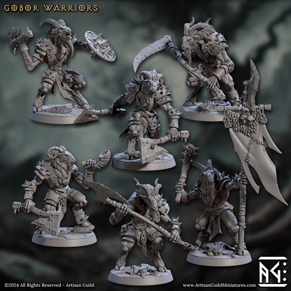 3D Printed Artisan Guild Gobor Warriors Set Rise of the Beastmen Set 28mm 32mm