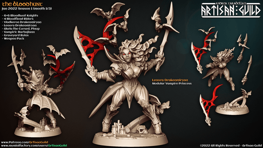 3D Printed Artisan Guild Lenora Drakenmiryan The Bloodhunt 28mm 32mm