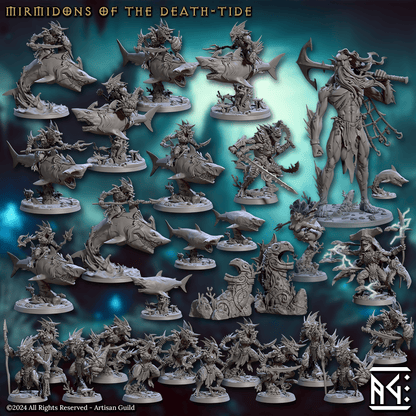 3D Printed Artisan Guild Jurakin Sunken Effigys Mirmidons of the Death Tide 28mm 32mm