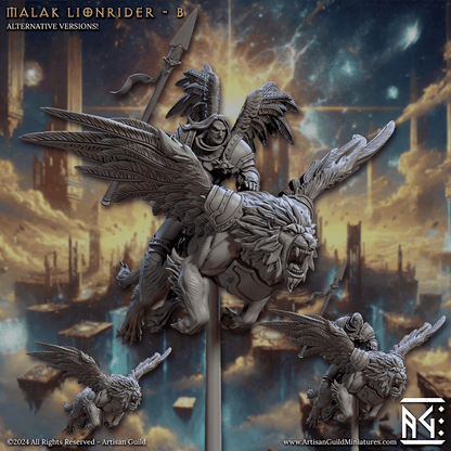 3D Printed Artisan Guild Malakim Lionriders Wrath of the Malakim Set 28mm 32mm