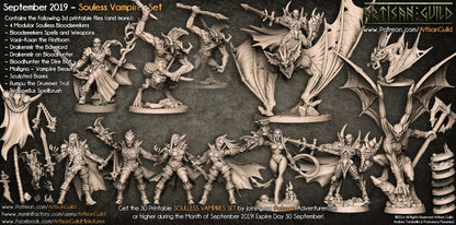 3D Printed Artisan Guild Drakenmir on Bloodhunter Dire Bat Soulless Vampires Set 28mm 32mm