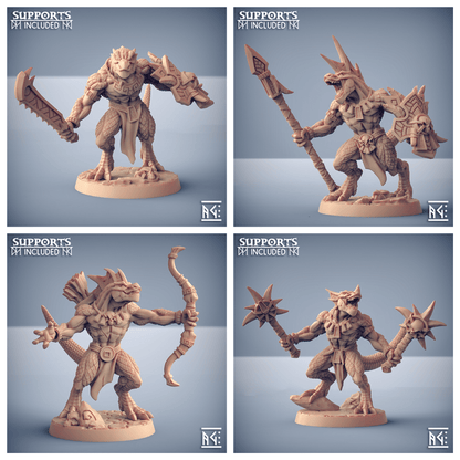 3D Printed Artisan Guild  Modular Goldmaw Lizards Goldmaw Lizards Set 28mm 32mm