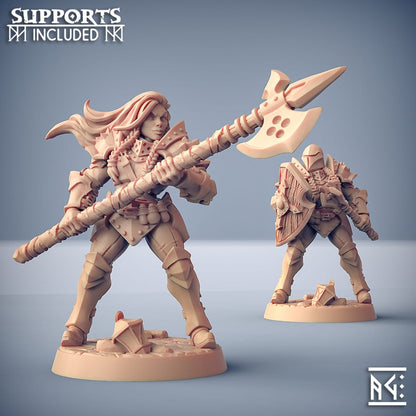 3D Printed Artisan Guild Modular Human Fighters Fighters Guild Set 28mm 32mm