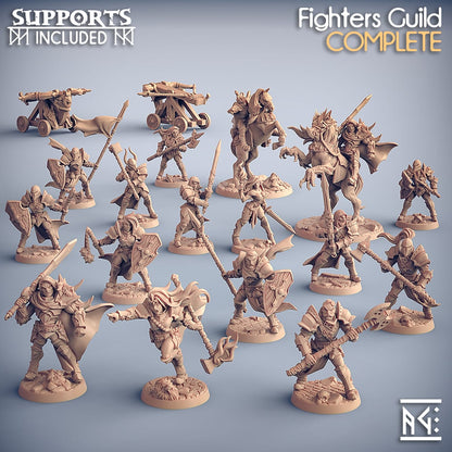 3D Printed Artisan Guild Modular Human Fighters Fighters Guild Set 28mm 32mm