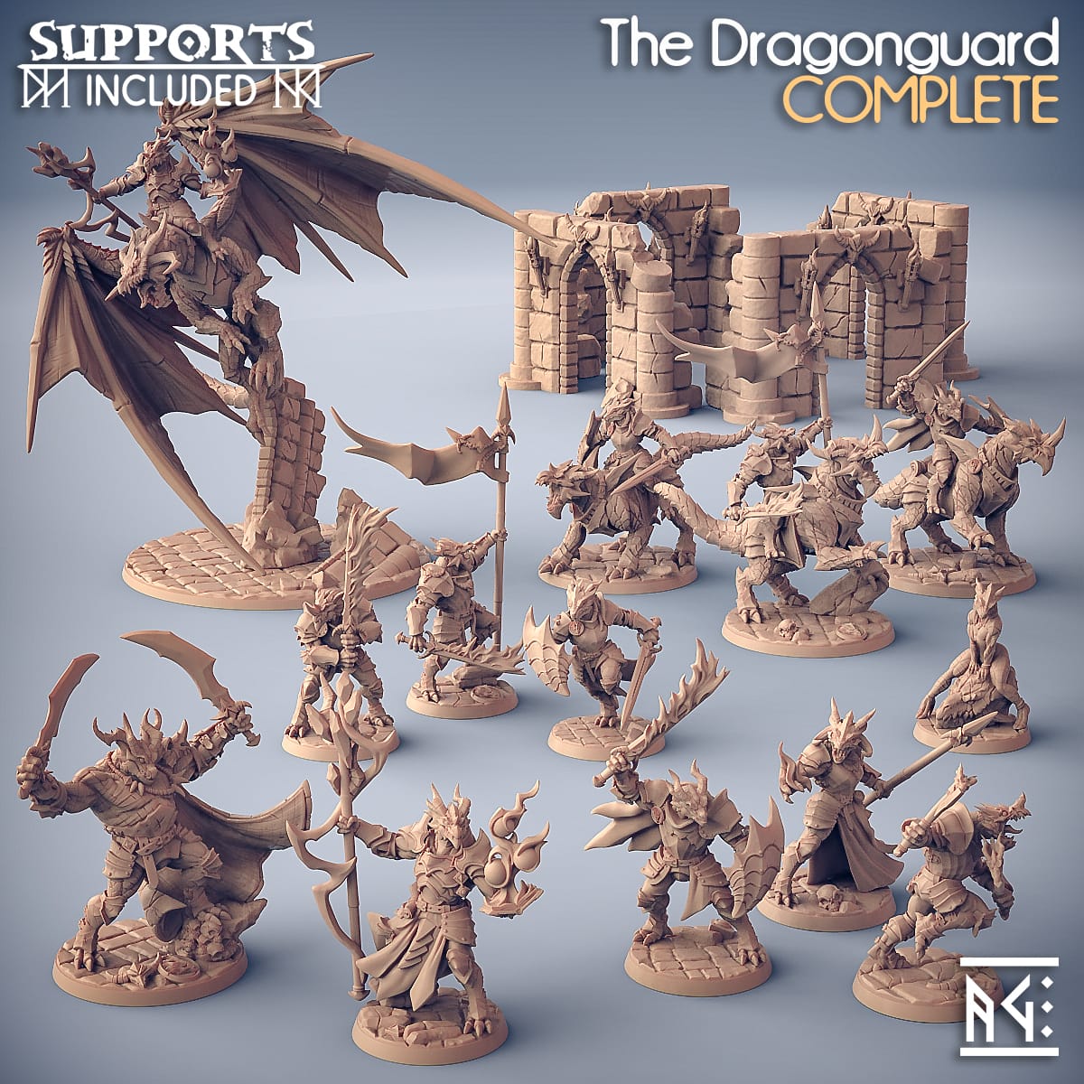 3D Printed Artisan Guild Standalone Dragonguard Weapons Unsupported The Dragonguard 28mm 32mm