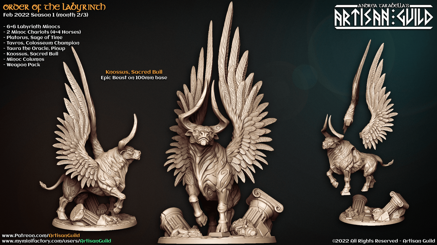 3D Printed Artisan Guild Sacred Bull Knossus Order of the Labyrinth 28mm 32mm
