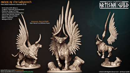 3D Printed Artisan Guild Sacred Bull Knossus Order of the Labyrinth 28mm 32mm