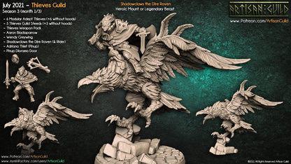 3D Printed Artisan Guild Shadowclaws the Dire Raven Thieves Guild 28mm 32mm