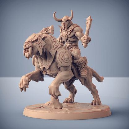 3D Printed Artisan Guild Smilodon Riders Dragonpeak Barbarians 28mm 32mm