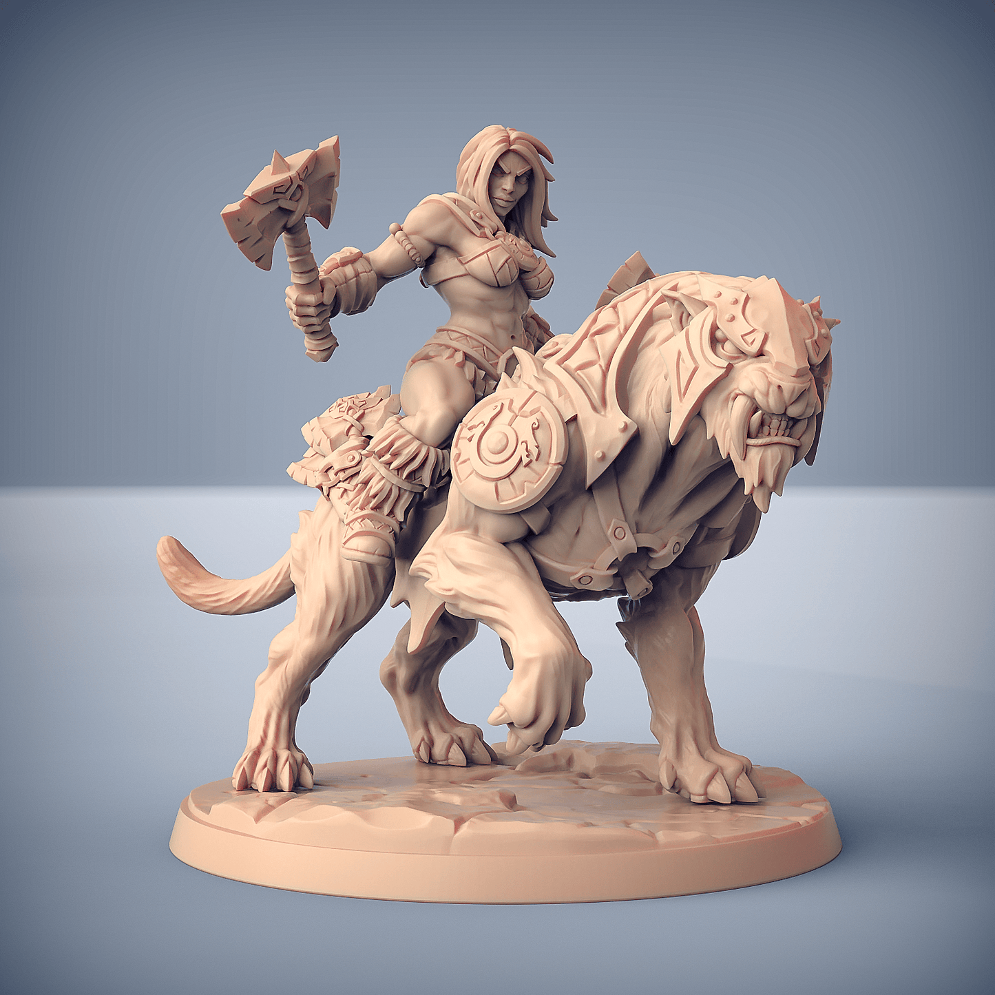 3D Printed Artisan Guild Smilodon Riders Dragonpeak Barbarians 28mm 32mm
