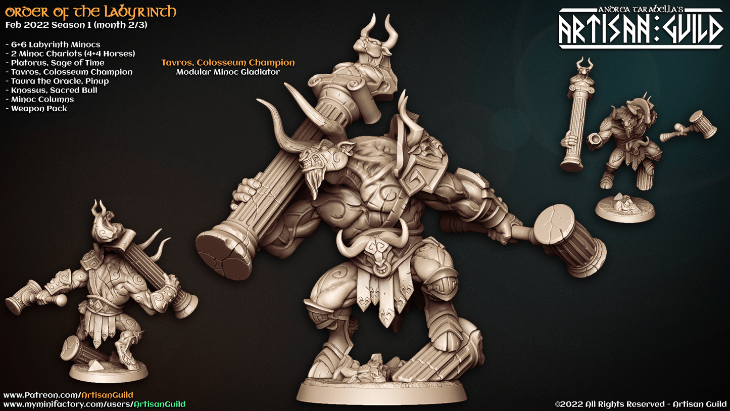 3D Printed Artisan Guild Tavros Colosseum Champion Order of the Labyrinth 28mm 32mm