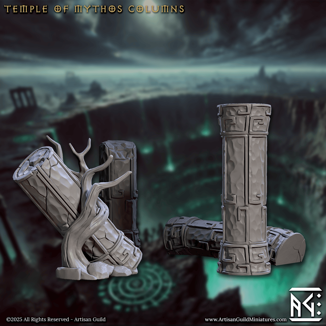 3D Printed Artisan Guild Temple of Mythos Columns Descent into the Hive of the All Seeing 28mm 32mm