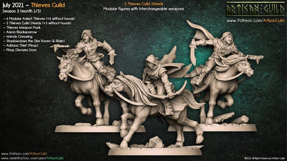 3D Printed Artisan Guild Thieves Guild Steeds Thieves Guild 28mm 32mm