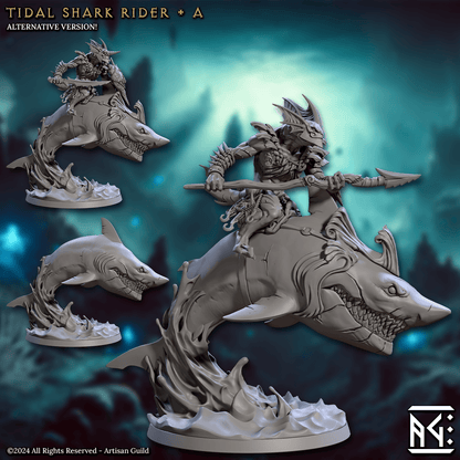 3D Printed Artisan Guild Tidal Sharks Riders Mirmidons of the Death Tide 28mm 32mm