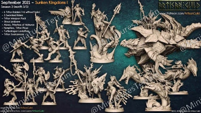 3D Printed Artisan Guild Triton Soulcannon Sunken Kingdom 28mm 32mm