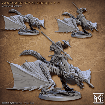 3D Printed Artisan Guild Vanguard Wyvernriders Vanguard Fighters Set 28mm 32mm