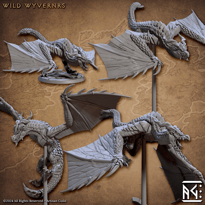 3D Printed Artisan Guild Vanguard Wyvernriders Vanguard Fighters Set 28mm 32mm