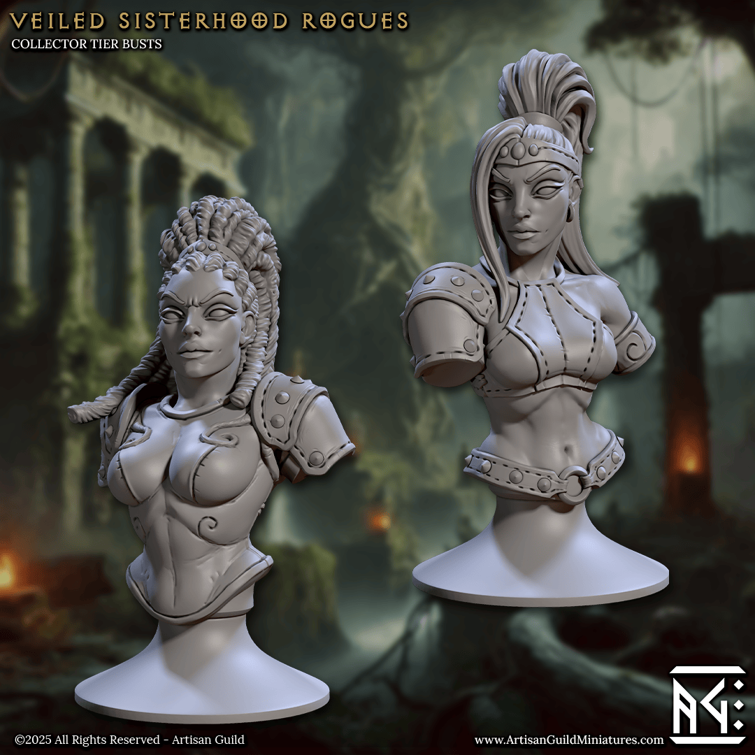 3D Printed Artisan Guild Veiled Sisterhood Bust Set 28mm 32mm