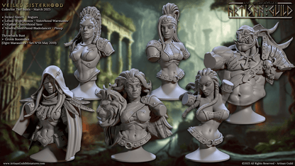3D Printed Artisan Guild Veiled Sisterhood Bust Set 28mm 32mm