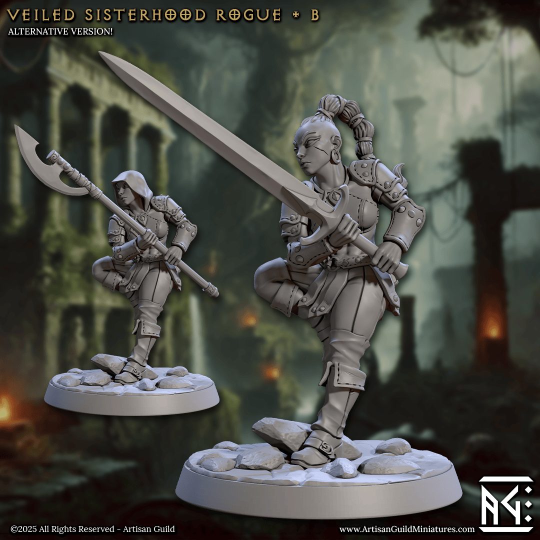 3D Printed Artisan Guild Veiled Sisterhood Rogues Veiled Sisterhood Set 28mm 32mm