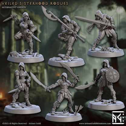 3D Printed Artisan Guild Veiled Sisterhood Rogues Veiled Sisterhood Set 28mm 32mm