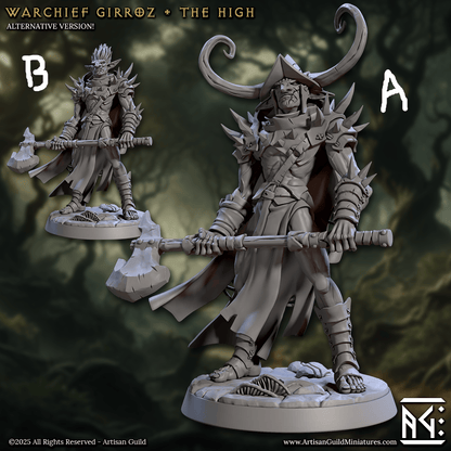 3D Printed Artisan Guild Warchief Girroz The High Faldorn Hobgoblin Set 28mm 32mm