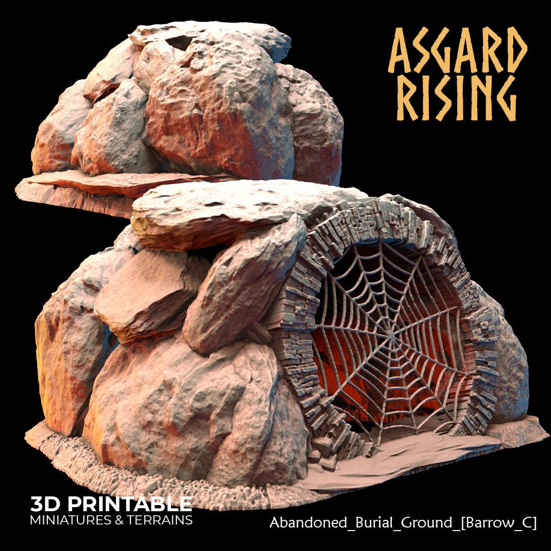 3D Printed Asgard Rising Abandoned Burial Ground Burrows 28 32 mm Wargaming DnD