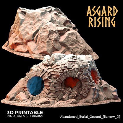 3D Printed Asgard Rising Abandoned Burial Ground Burrows 28 32 mm Wargaming DnD