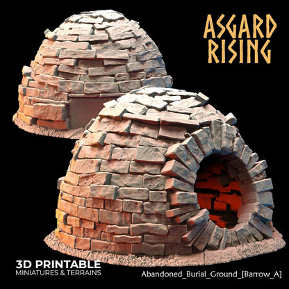 3D Printed Asgard Rising Abandoned Burial Ground Burrows 28 32 mm Wargaming DnD