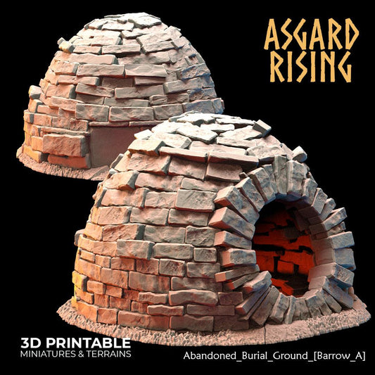 3D Printed Asgard Rising Abandoned Burial Ground Burrows 28 32 mm Wargaming DnD