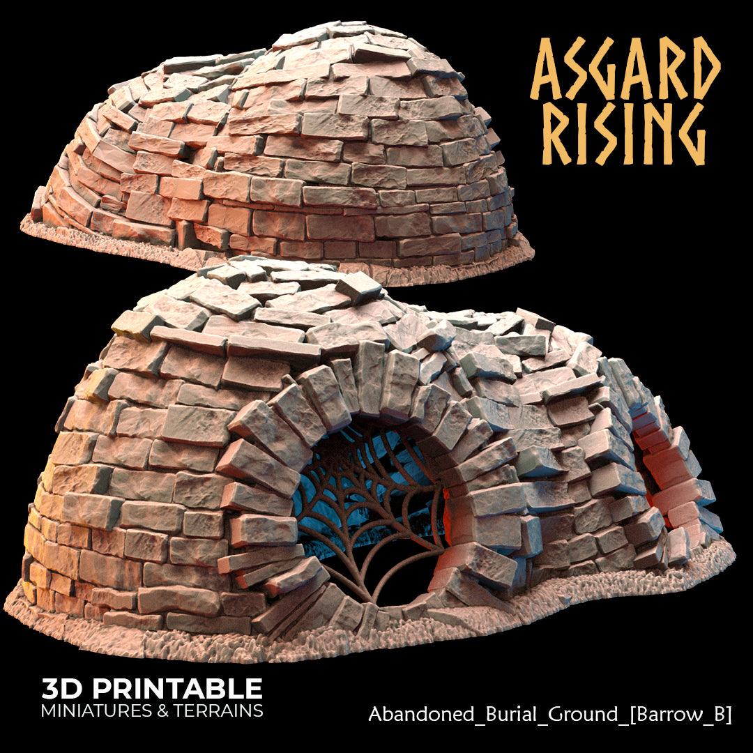 3D Printed Asgard Rising Abandoned Burial Ground Burrows 28 32 mm Wargaming DnD
