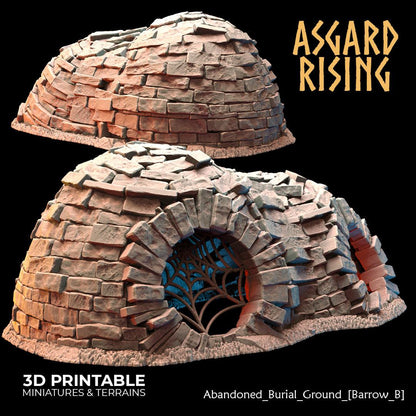 3D Printed Asgard Rising Abandoned Burial Ground Burrows 28 32 mm Wargaming DnD