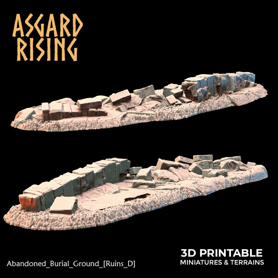 3D Printed Asgard Rising Abandoned Burial Ground Ruins 28 32 mm Wargaming DnD