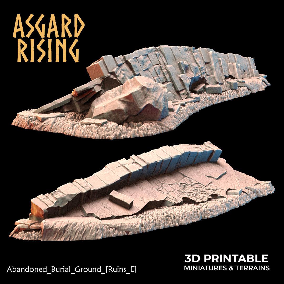 3D Printed Asgard Rising Abandoned Burial Ground Ruins 28 32 mm Wargaming DnD