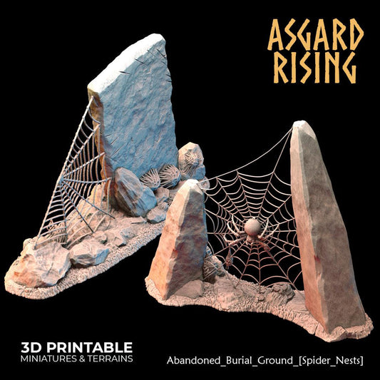 3D Printed Asgard Rising Abandoned Burial Ground Spider Nests 28 32 mm Wargaming DnD