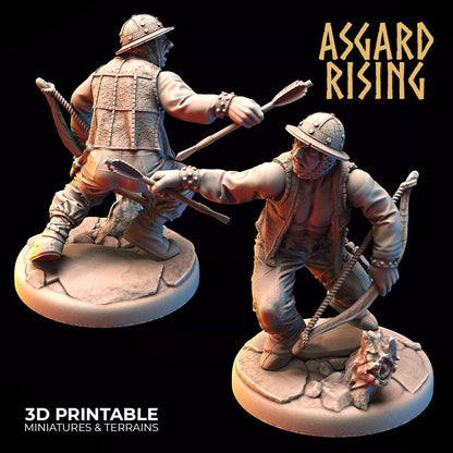 3D Printed Asgard Rising Bandit Deserters Bow Modular Warband 28mm - 32mm