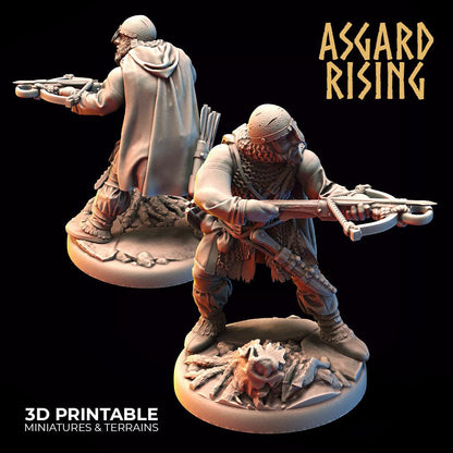 3D Printed Asgard Rising Bandit Deserters Crossbow Modular Warband 28mm - 32mm