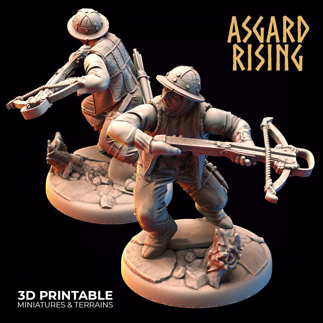 3D Printed Asgard Rising Bandit Deserters Crossbow Modular Warband 28mm - 32mm