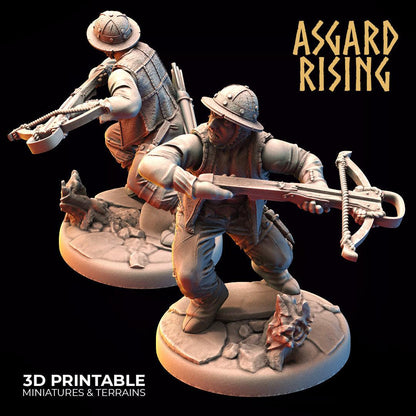 3D Printed Asgard Rising Bandit Deserters Crossbow Modular Warband 28mm - 32mm