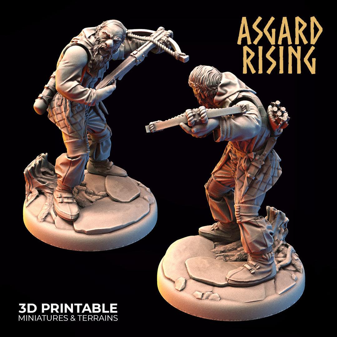 3D Printed Asgard Rising Bandit Deserters Crossbow Modular Warband 28mm - 32mm
