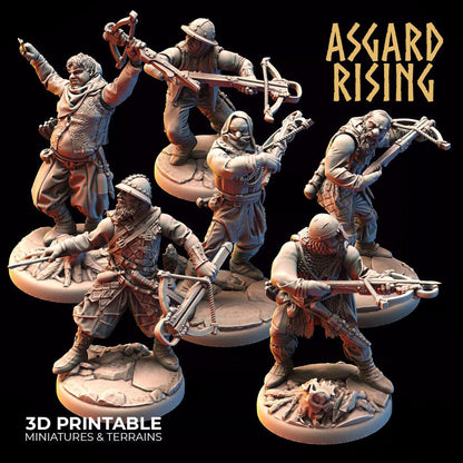 3D Printed Asgard Rising Bandit Deserters Crossbow Modular Warband 28mm - 32mm