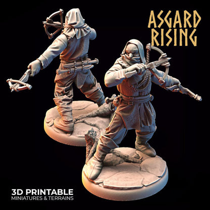 3D Printed Asgard Rising Bandit Deserters Slingers Modular Warband 28mm - 32mm