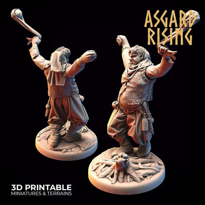 3D Printed Asgard Rising Bandit Deserters Slingers Modular Warband 28mm - 32mm